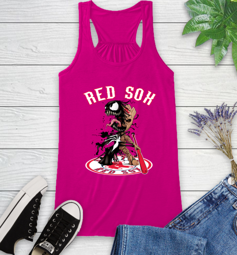 MLB Boston Red Sox Baseball Venom Groot Guardians Of The Galaxy Racerback Tank 8