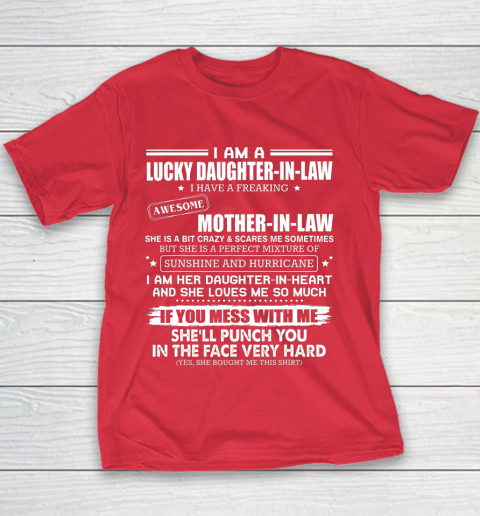Lucky Daughter In Law Have A Freaking Awesome Mother In Law Youth T-Shirt 7