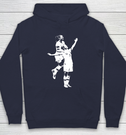 Megan Rapinoe and Alex Morgan Victory Pose  The White Stencil Hoodie 2