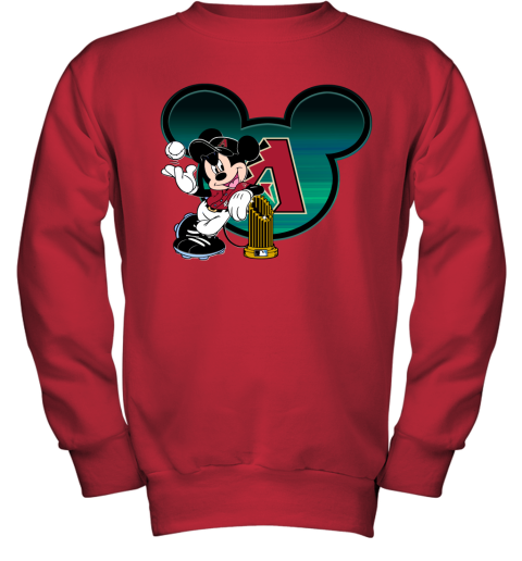 MLB Arizona Diamondbacks The Commissioner's Trophy Mickey Mouse Disney Baseball T Shirt SzyFm3J9sC7 youth sweatshirt 47 95 151514 front red