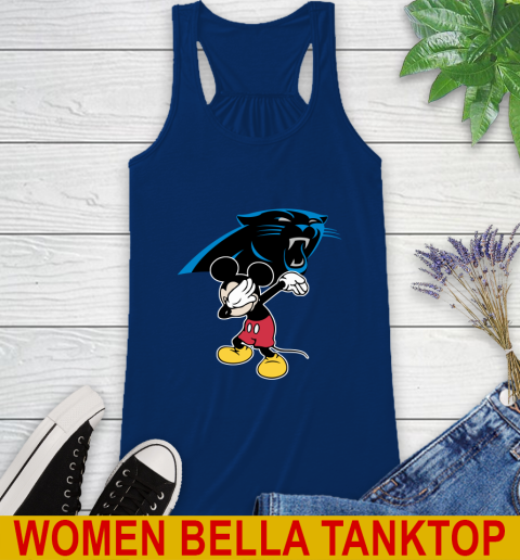 Carolina Panthers NFL Football Dabbing Mickey Disney Sports Racerback Tank 9