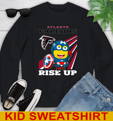 NFL Football Atlanta Falcons Captain America Marvel Avengers Minion Shirt Youth Sweatshirt