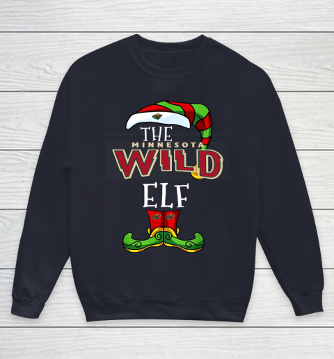 Minnesota Wild Christmas ELF Funny NHL Youth Sweatshirt 2