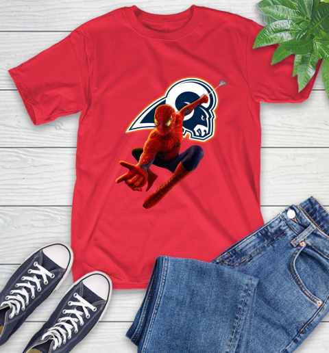 NFL Spider Man Avengers Endgame Football Los Angeles Rams T-Shirt 10