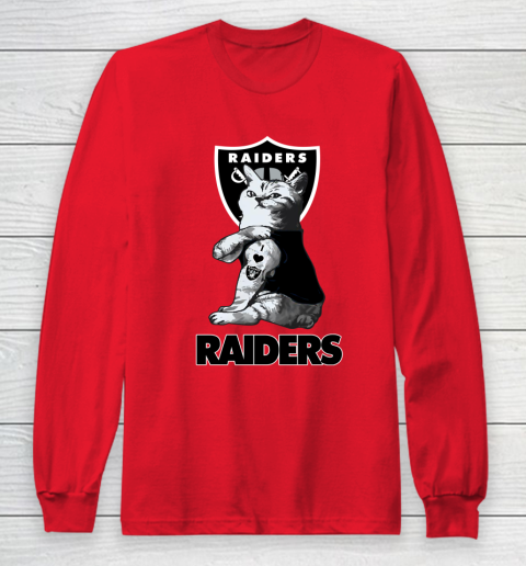 NFL Football My Cat Loves Oakland Raiders Long Sleeve T-Shirt 7