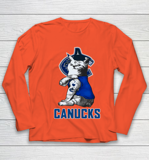 NHL My Cat Loves Vancouver Canucks Hockey Youth Long Sleeve 3