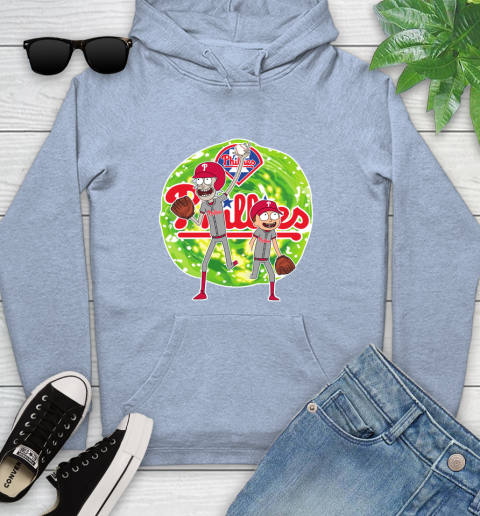 MLB Philadelphia Phillies Rick And Morty Baseball Sports Youth Hoodie 10