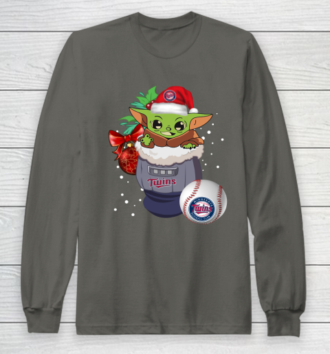 Minnesota Twins Christmas Baby Yoda Star Wars Funny Happy MLB Long Sleeve T-Shirt 8