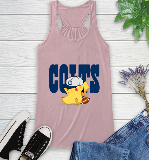 NFL Pikachu Football Sports Indianapolis Colts Racerback Tank 11