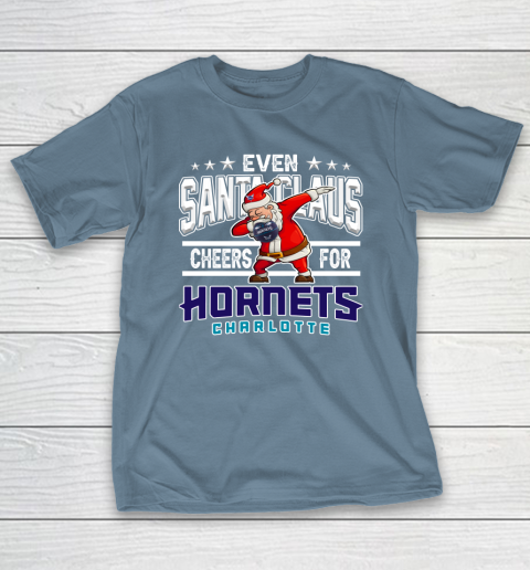 Charlotte Hornets Even Santa Claus Cheers For Christmas NBA T-Shirt 6