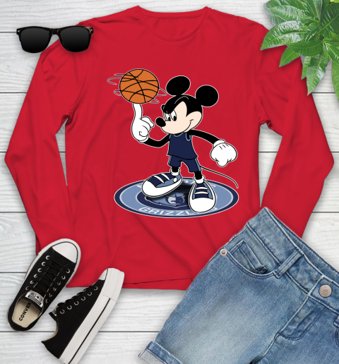 NBA Basketball Memphis Grizzlies Cheerful Mickey Disney Shirt Youth Long Sleeve 11