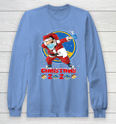 Golden State Warriors Funny Santa Claus Dabbing Christmas 2020 NBA Long Sleeve T-Shirt 8