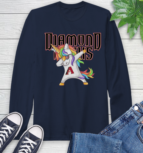 Arizona Diamondbacks MLB Baseball Funny Unicorn Dabbing Sports Long Sleeve T-Shirt 4