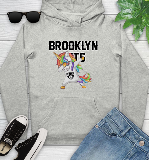 Brooklyn Nets NBA Basketball Funny Unicorn Dabbing Sports Youth Hoodie