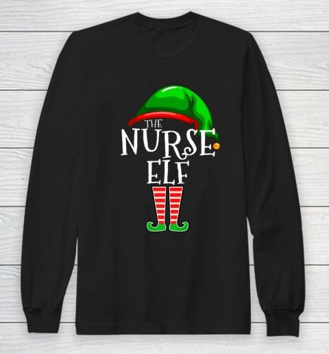 The Nurse Elf Family Matching Group Christmas Gift Funny Long Sleeve T-Shirt