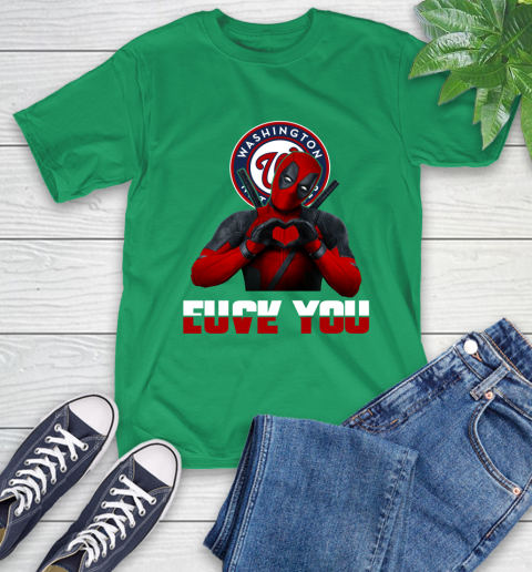 MLB Washington Nationals Deadpool Love You Fuck You Baseball Sports T-Shirt 7