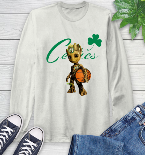 Boston Celtics NBA Basketball Groot Marvel Guardians Of The Galaxy Long Sleeve T-Shirt 12