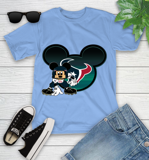 NFL Houston Texans Mickey Mouse Disney Football T Shirt Youth T-Shirt 11