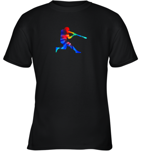 Tie Dye Baseball Batter Shirt Retro Player Coach Boys Gifts Youth T-Shirt