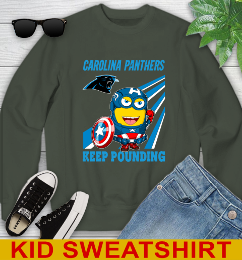 NFL Football Carolina Panthers Captain America Marvel Avengers Minion Shirt Youth Sweatshirt 8