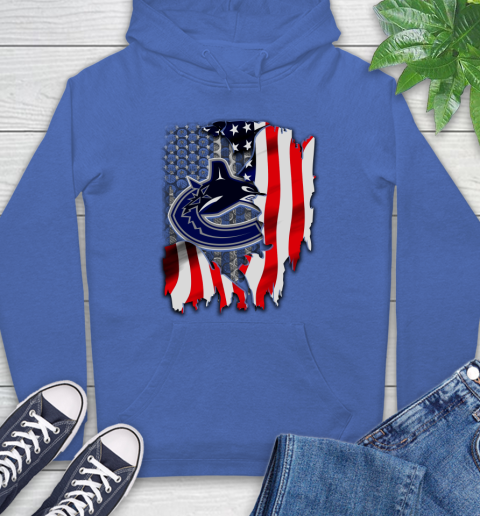 Vancouver Canucks NHL Hockey American Flag Hoodie 9