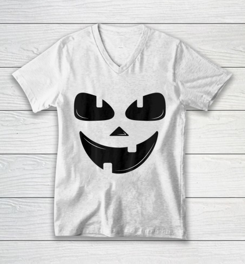 Minimalist Halloween Pumpkin Costume V-Neck T-Shirt
