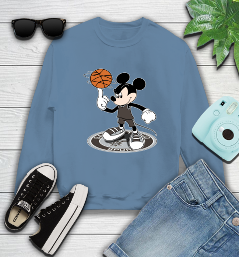 NBA Basketball San Antonio Spurs Cheerful Mickey Disney Shirt Sweatshirt 8