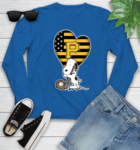 Pittsburgh Pirates MLB Baseball The Peanuts Movie Adorable Snoopy Youth Long Sleeve 9