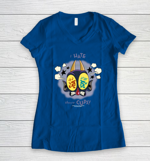 The Cuphead Show Shirt The Devil I Hate Those Cups Women's V-Neck T-Shirt 5