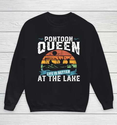Pontoon Queen Funny Boating Lake Pontooning Youth Sweatshirt