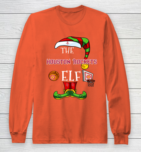 Houston Rockets Christmas ELF Funny NBA Long Sleeve T-Shirt 3