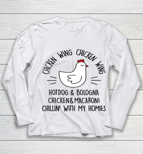 Viral Chicken Wing Chicken Wing Hot Dog Bologna Song Lyric Youth Long Sleeve