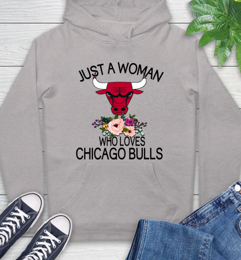 NBA Just A Woman Who Loves Chicago Bulls Basketball Sports Hoodie 10