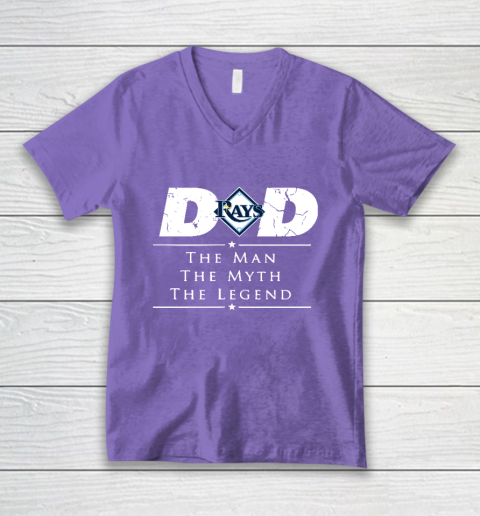 Tampa Bay Rays MLB Baseball Dad The Man The Myth The Legend V-Neck T-Shirt 8