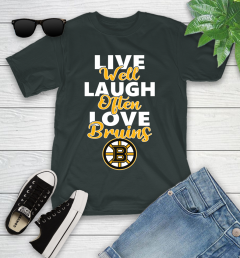 NHL Hockey Boston Bruins Live Well Laugh Often Love Shirt Youth T-Shirt 5