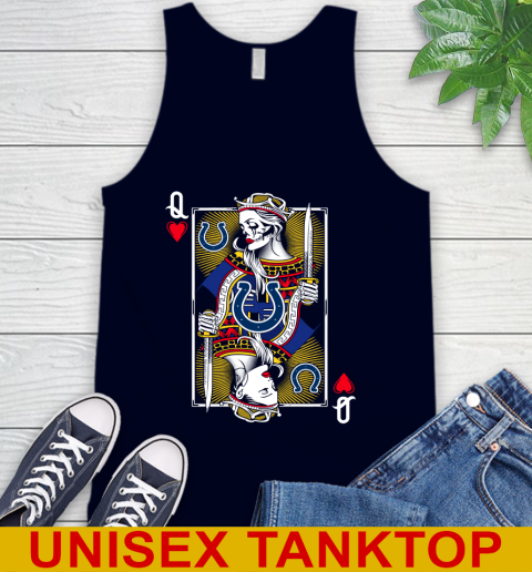 NFL Football Indianapolis Colts The Queen Of Hearts Card Shirt Tank Top 2