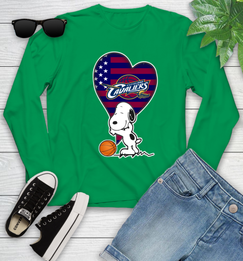 Cleveland Cavaliers NBA Basketball The Peanuts Movie Adorable Snoopy Youth Long Sleeve 6