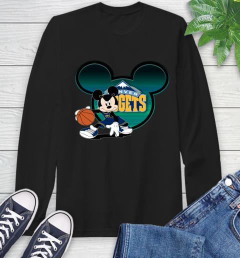 NBA Denver Nuggets Mickey Mouse Disney Basketball Long Sleeve T-Shirt 2