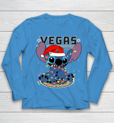 Vegas Golden Knights NHL Hockey noel stitch Christmas Youth Long Sleeve 4
