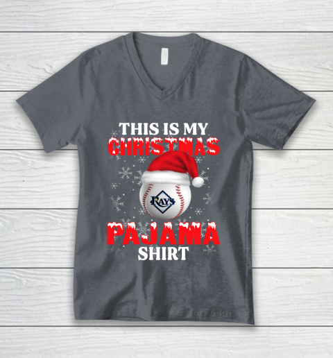 Tampa Bay Rays This Is My Christmas Pajama Shirt MLB V-Neck T-Shirt 4