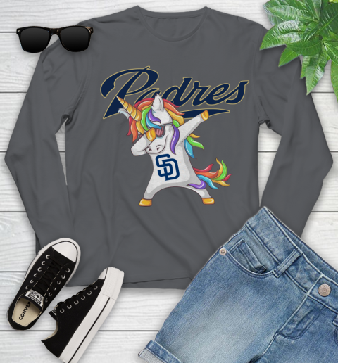 San Diego Padres MLB Baseball Funny Unicorn Dabbing Sports Youth Long Sleeve 8