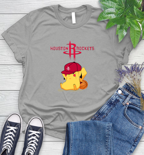 NBA Pikachu Basketball Sports Houston Rockets Women's T-Shirt 10