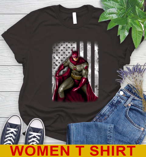 Miami Heat NBA Basketball Batman DC American Flag Shirt Women's T-Shirt 9