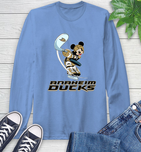 NHL Hockey Anaheim Ducks Cheerful Mickey Mouse Shirt Long Sleeve T-Shirt 12