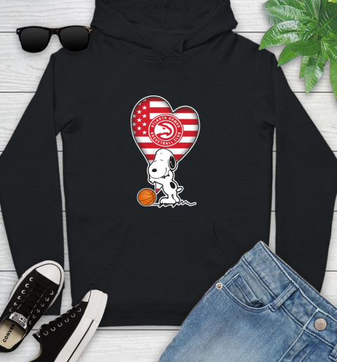 Atlanta Hawks NBA Basketball The Peanuts Movie Adorable Snoopy Youth Hoodie 2