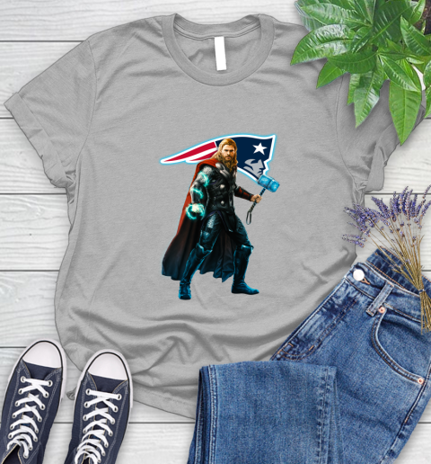 NFL Thor Avengers Endgame Football New England Patriots Women's T-Shirt 5