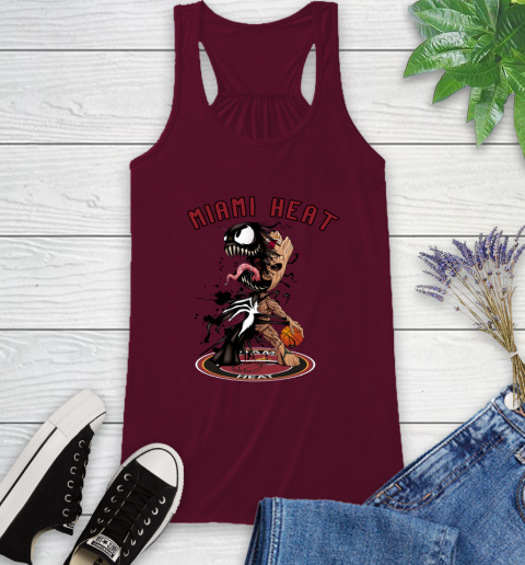 NBA Miami Heat Basketball Venom Groot Guardians Of The Galaxy Racerback Tank 3