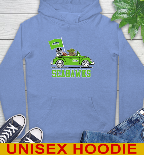 NFL Football Seattle Seahawks Darth Vader Baby Yoda Driving Star Wars Shirt Hoodie 11