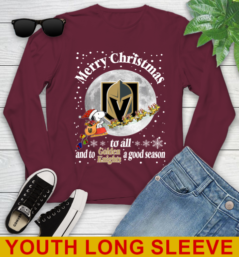 Vegas Golden Knights Merry Christmas To All And To Golden Knights A Good Season NHL Hockey Sports Youth Long Sleeve 6
