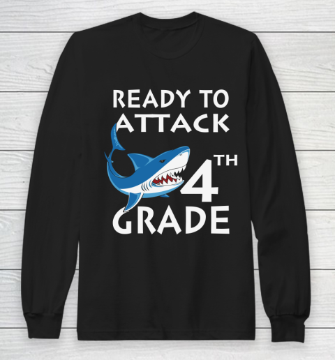 Back To School Shirt Ready to attack 4th grade 1 Long Sleeve T-Shirt